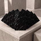 SOGA Peel & Stick Floor and Wall Tiles 30 x 60cm 10 Pack Black Faux Marble