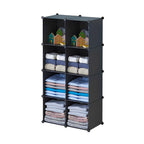 4 Tier 8-Cube Black Portable Wardrobe