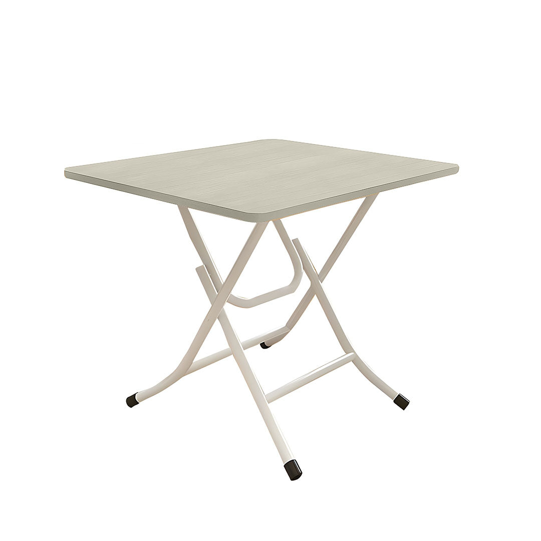 Wood-Colored Square Dining Table Portable