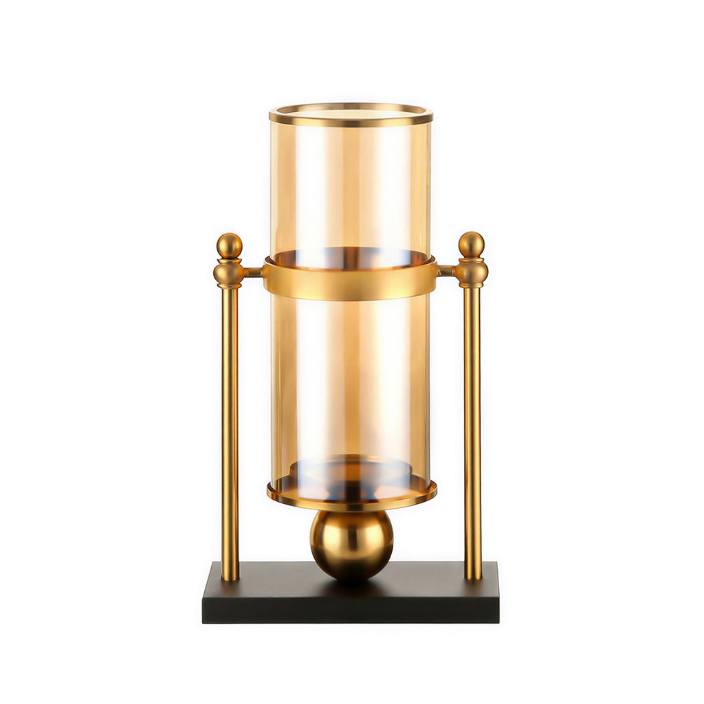 34cm Transparent Glass Vase with Candle