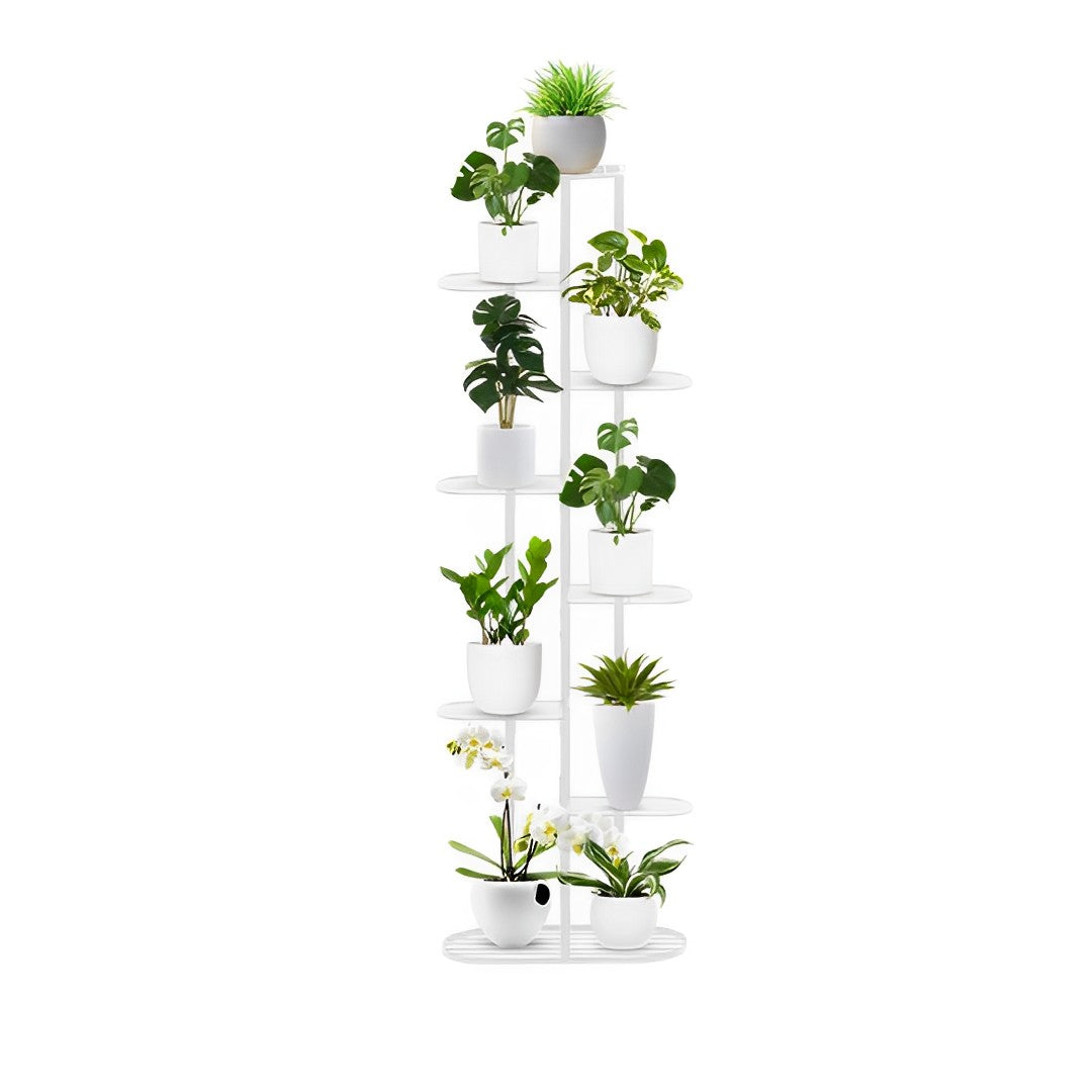 8 Tier White Metal Plant Rack