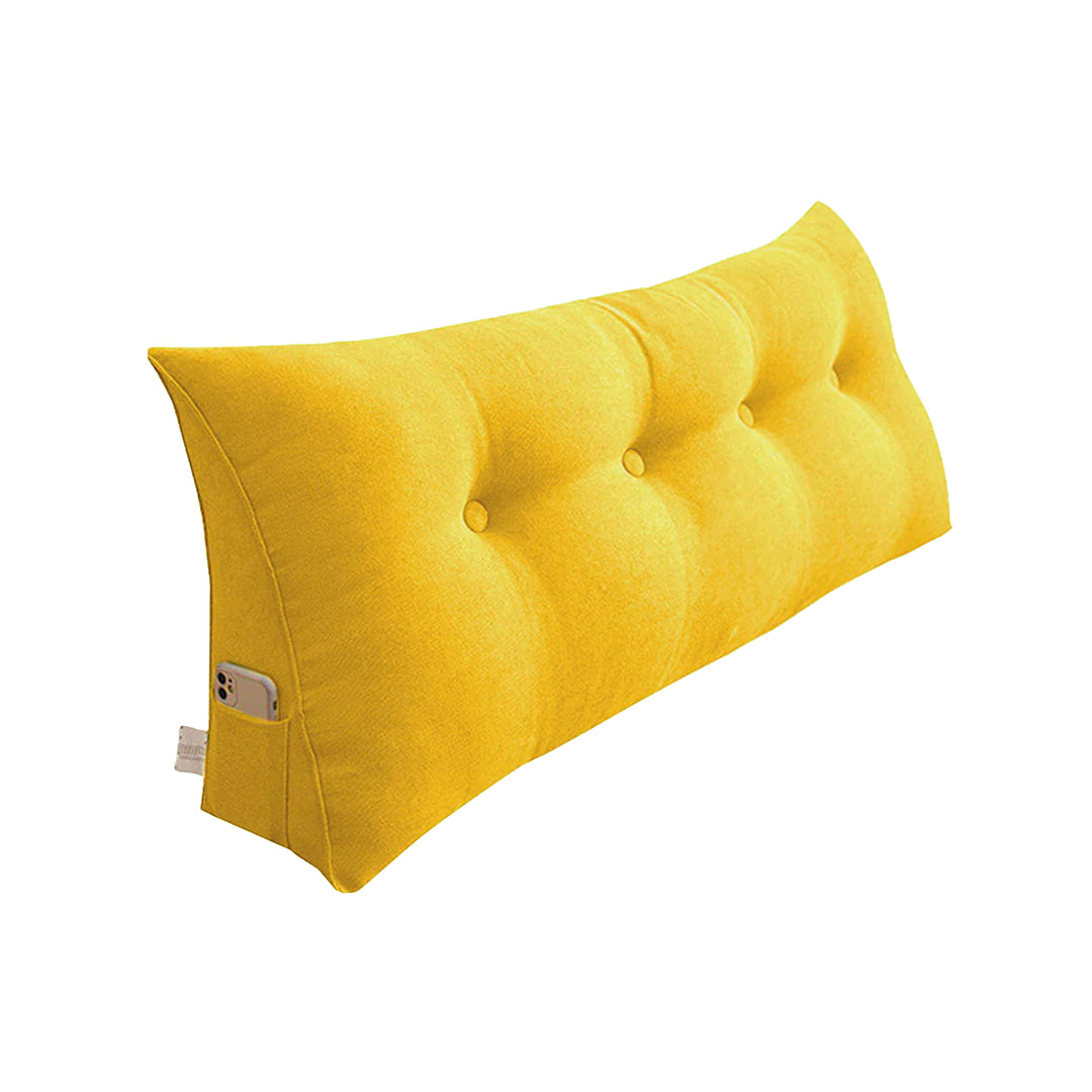 SOGA 120cm Yellow Triangular Wedge Bed Pillow Headboard Backrest