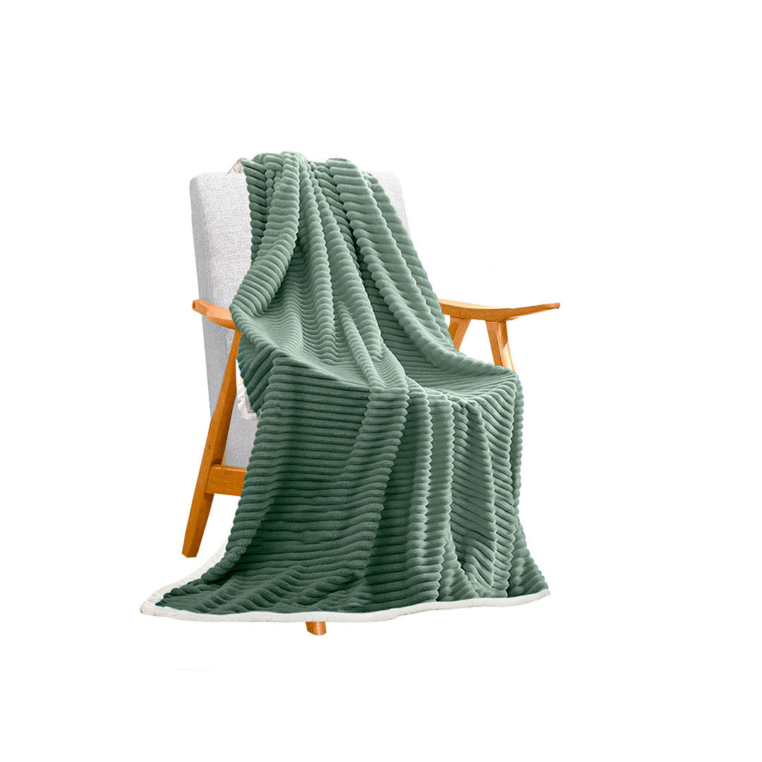 Light Green Throw Blanket Warm Cozy Double Sided