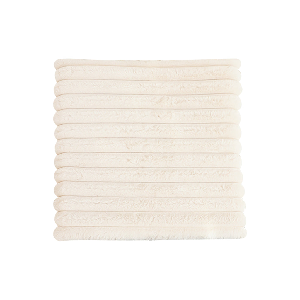 SOGA 45cm Cream Corduroy Square Soft Leaning Plush Backrest Throw Seat Pillow
