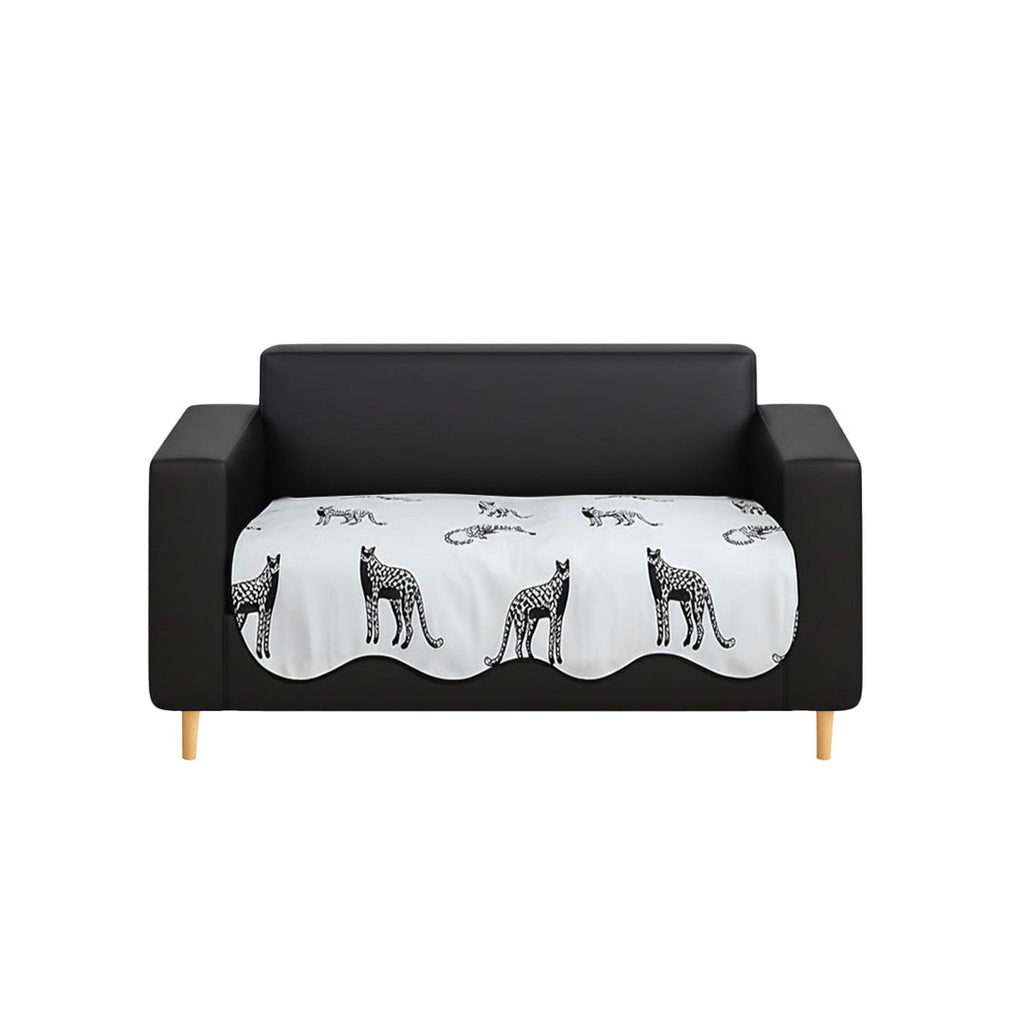 SOGA Two-Seater White Leopard Print 90x160cm Throw Blanket Sofa Cover