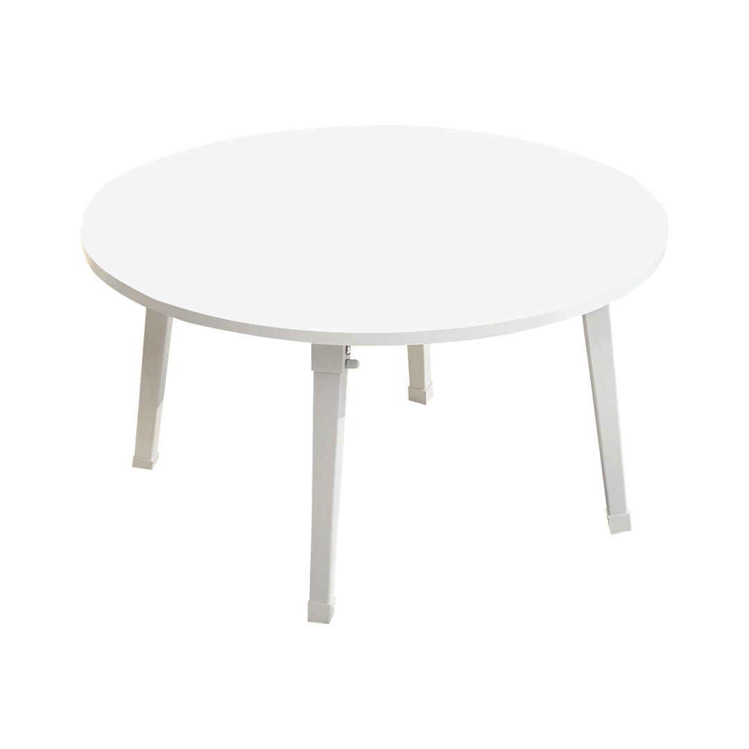 White Portable Round Floor Table