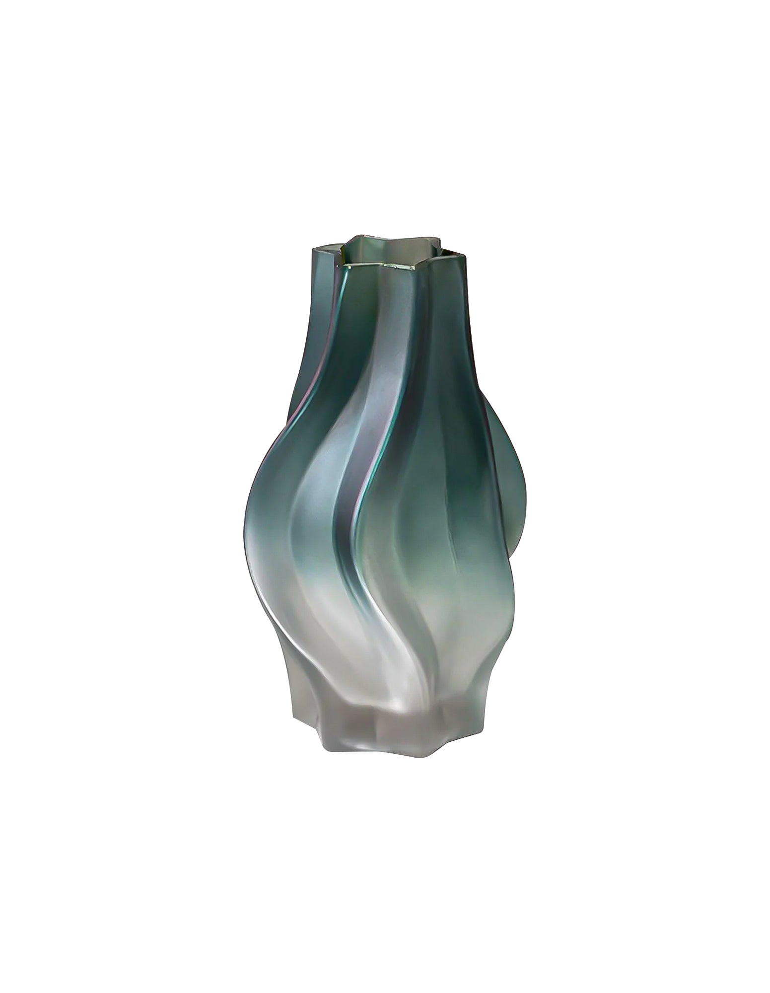 SOGA 27cm Glass Vase Blue with Beautiful glass Bubble Texture Art Vases