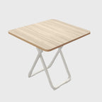 80cm Light Square Table with White Legs