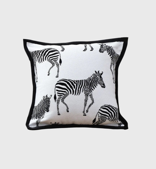 45cm Black and White Light  Luxury Zebra Cushion