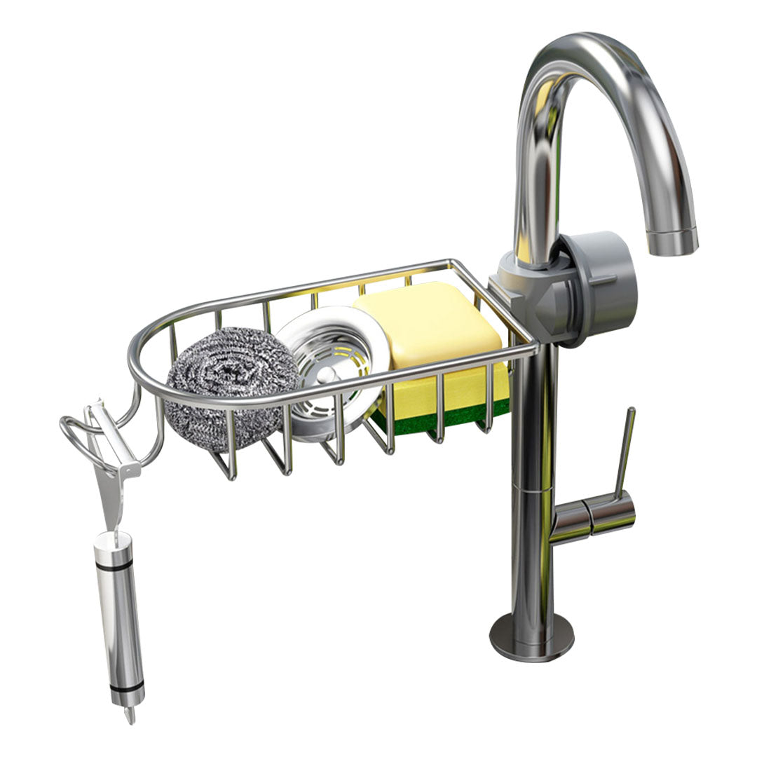 Silver Single Kitchen Sink Faucet Organiser