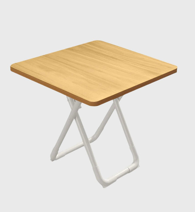 80cm Wood Color Board Square Table with White Legs