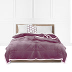 Light Purple Throw Blanket Warm Cozy Double Sided
