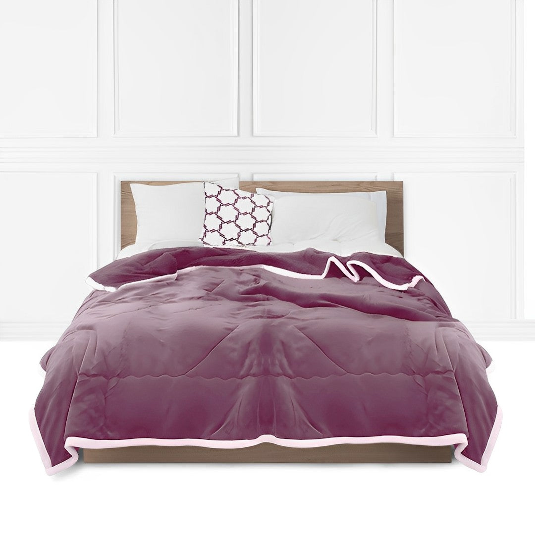 Light Purple Throw Blanket Warm Cozy Double Sided