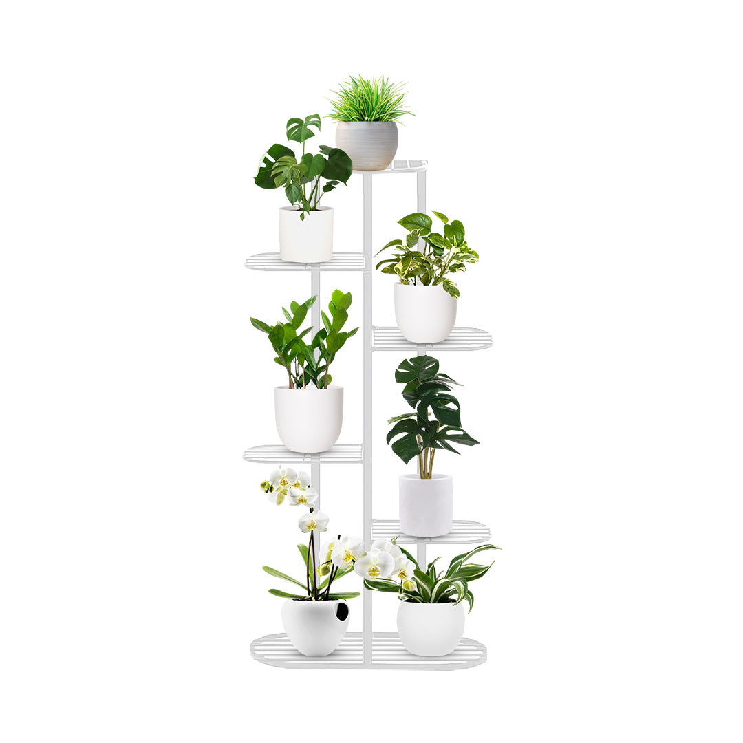 6 Tier White Metal Plant Rack