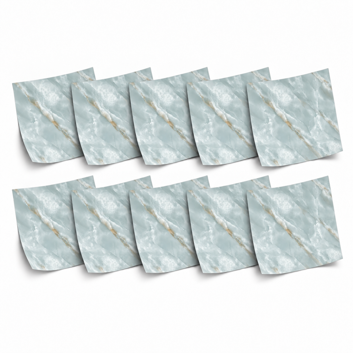 SOGA Peel & Stick Floor and Wall Tiles 30 x 30cm 10 Pack Jade Faux Marble