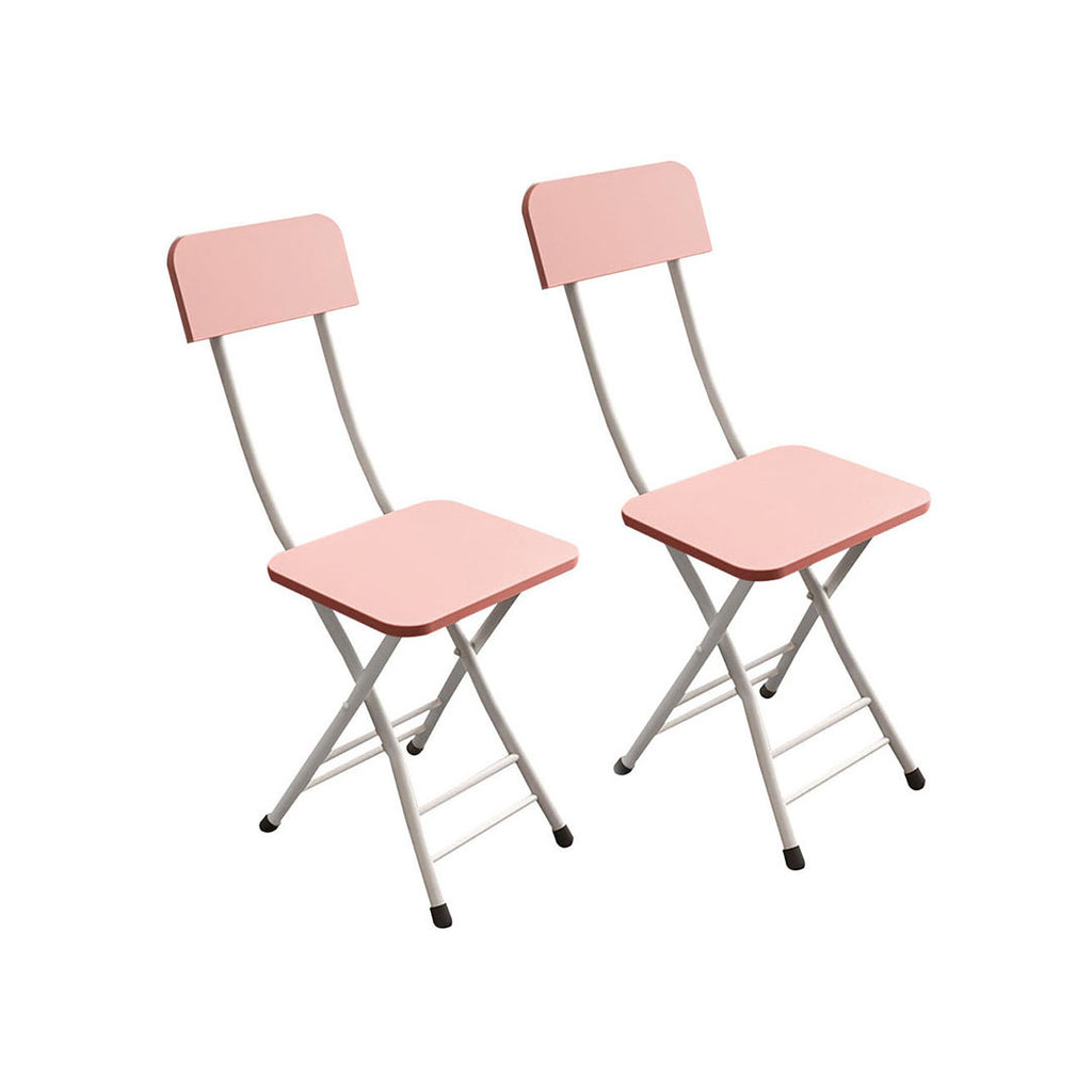 Foldable Chair Space Saving Seat Set of 2 Pink