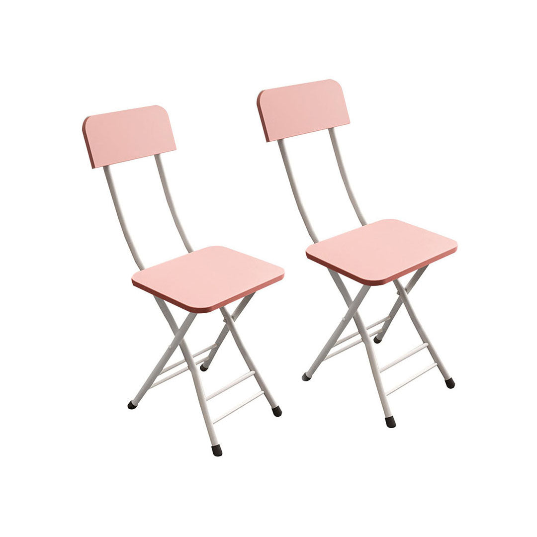 Foldable Chair Space Saving Seat Set of 2 Pink