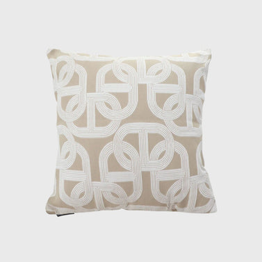 SOGA 50cm Throw Pillow Beige Interlocking Geometric Pattern Modern Accent