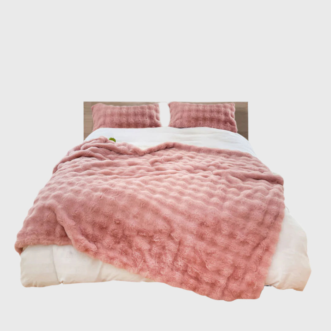 SOGA 200cm Pink Fur Fuzzy Super Soft and Cozy Fluffy Throw Blanket