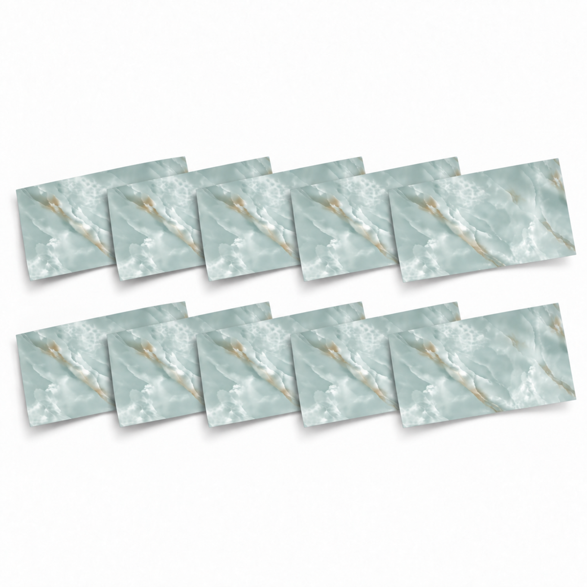 SOGA Peel & Stick Floor and Wall Tiles 30 x 60cm 10 Pack Jade Faux Marble