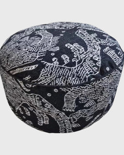 SOGA 50x30CM Black Round Soft Pouffe Seat Cushion Elegant Home Accent Décor Stylish Footstool