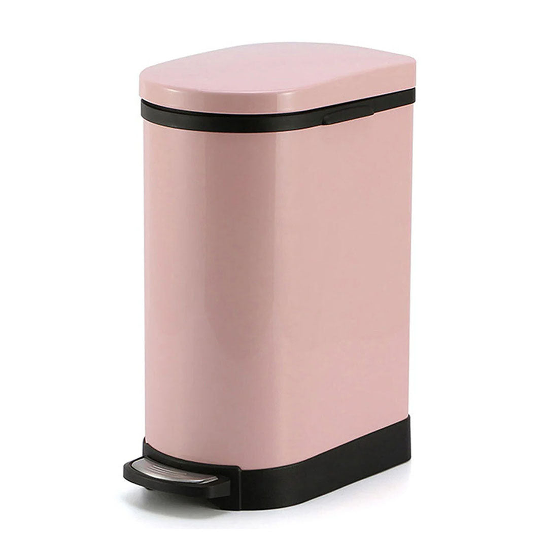 Foot Pedal Stainless Steel Trash Bin 10L Pink