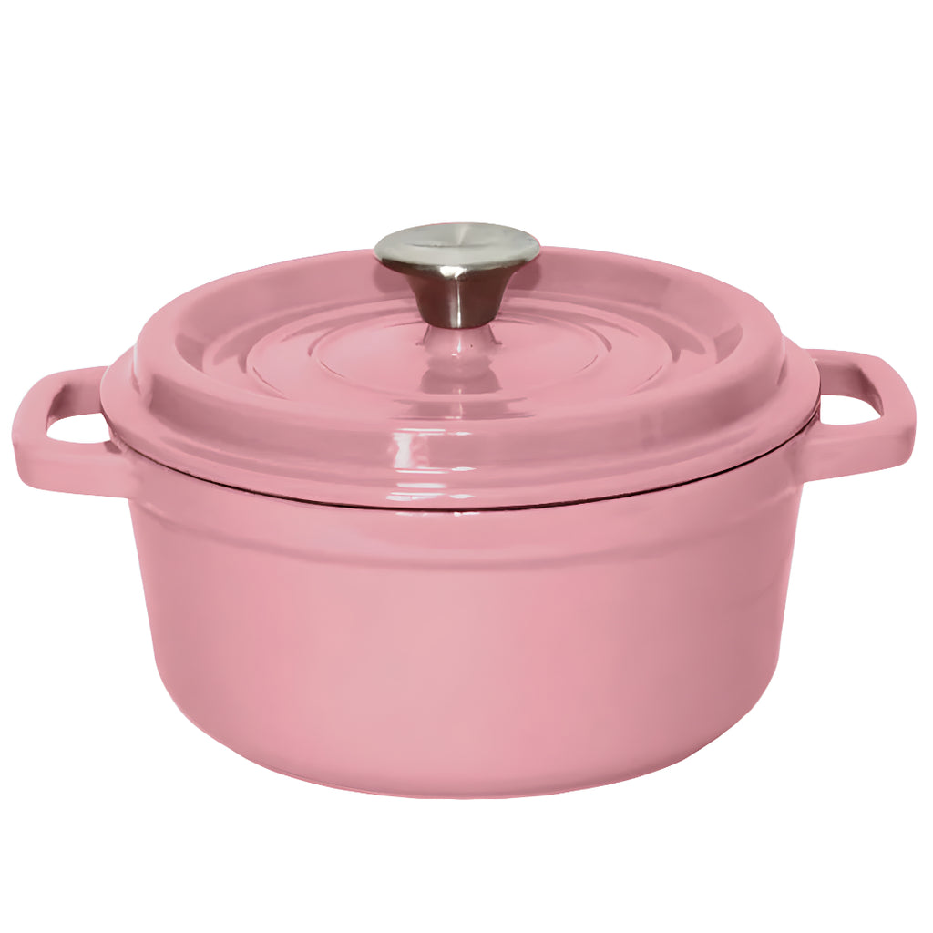 Cast Iron Porcelain Casserole 3.6L Pink 24cm