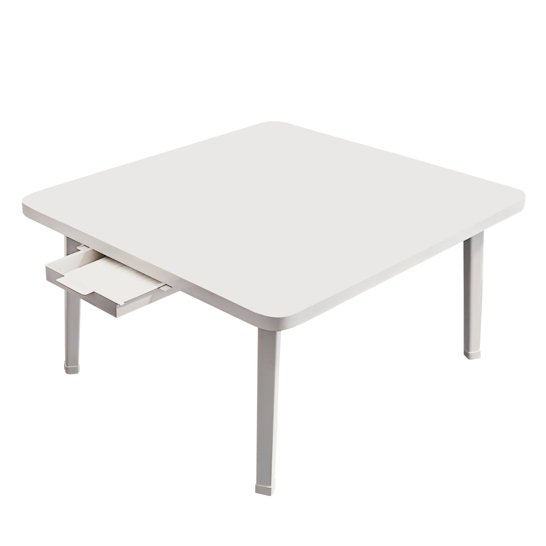 White Portable Square  Floor Table