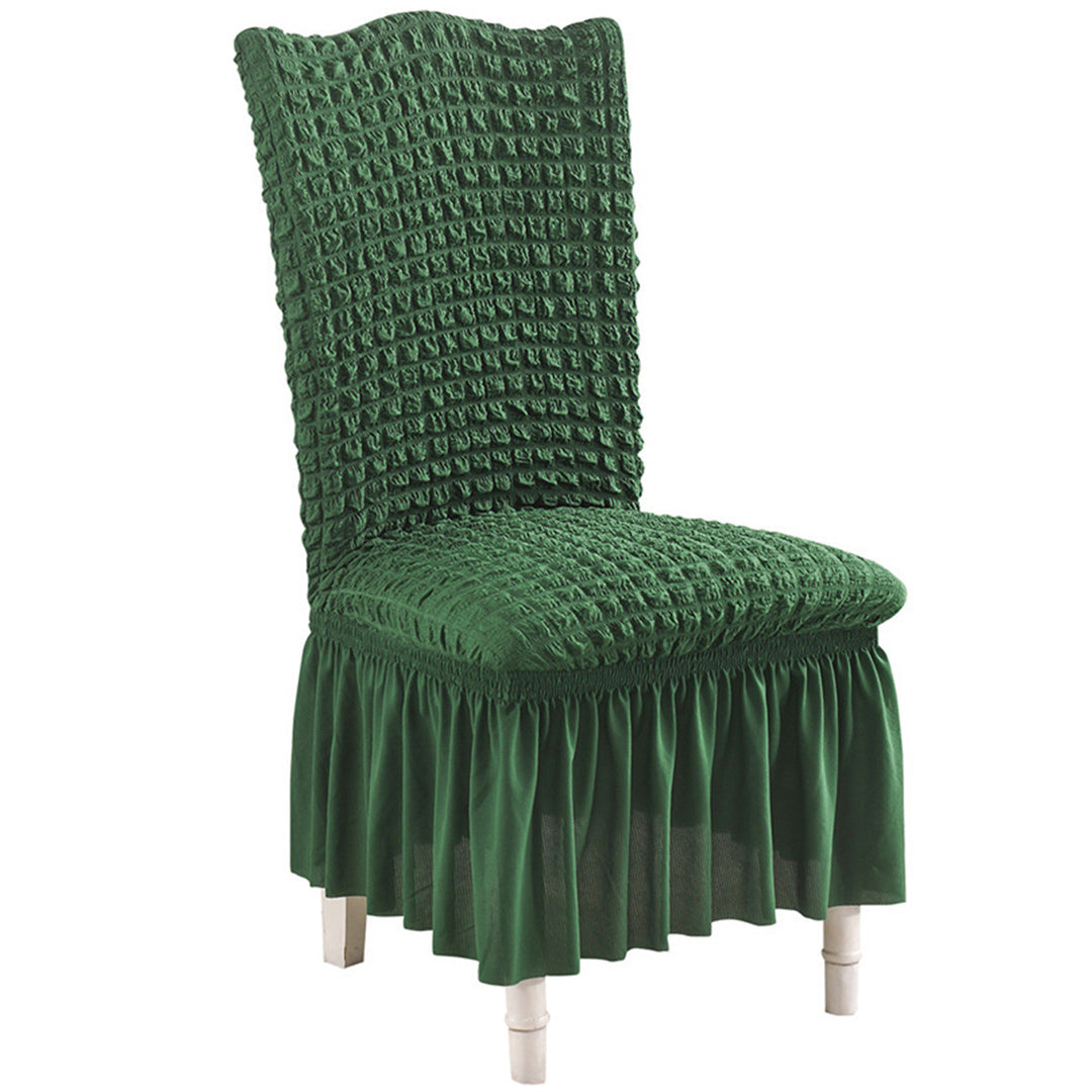 Dark Green Chair Cover Seat Protector with Ruffle Skirt