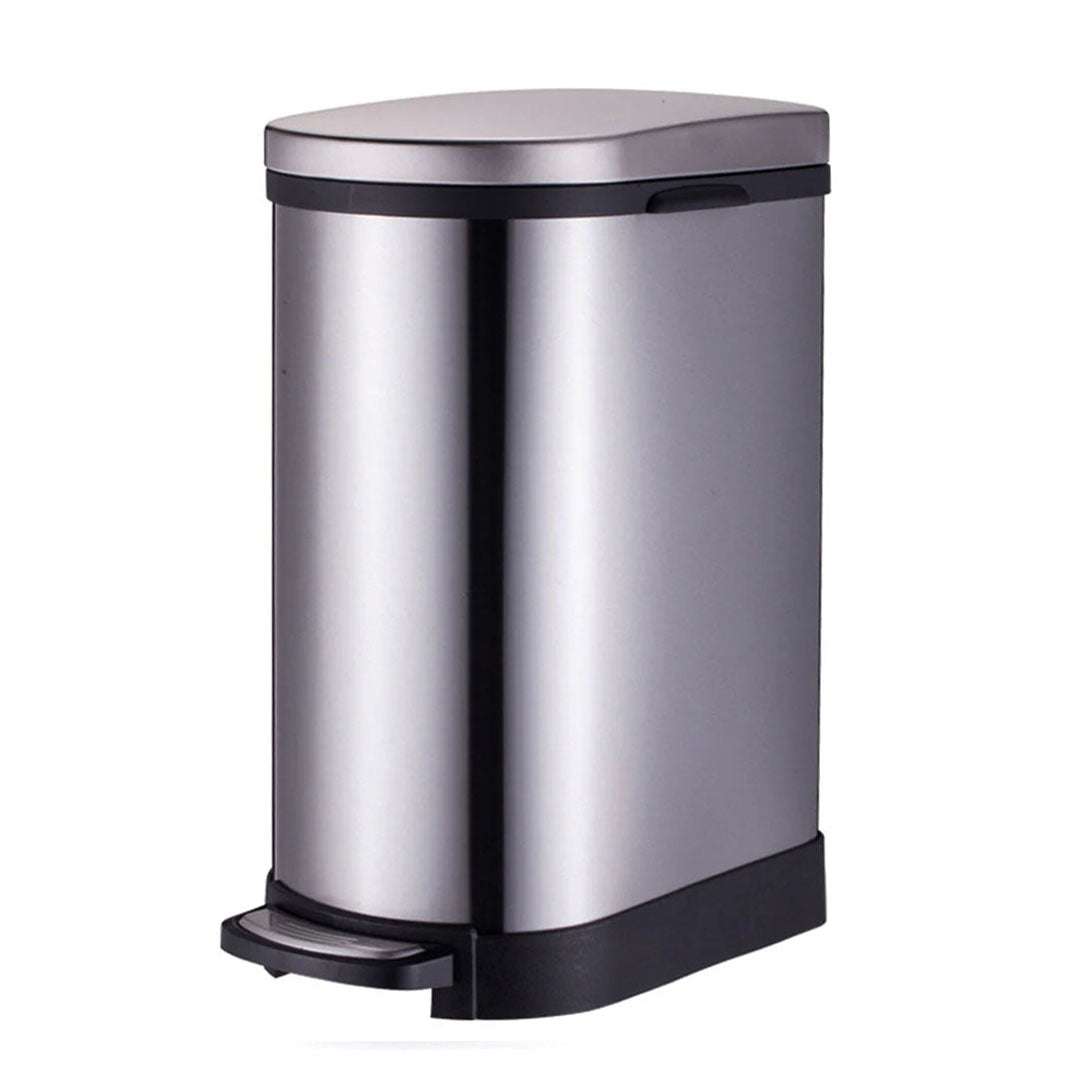 Foot Pedal Stainless Steel Trash Bin 10L