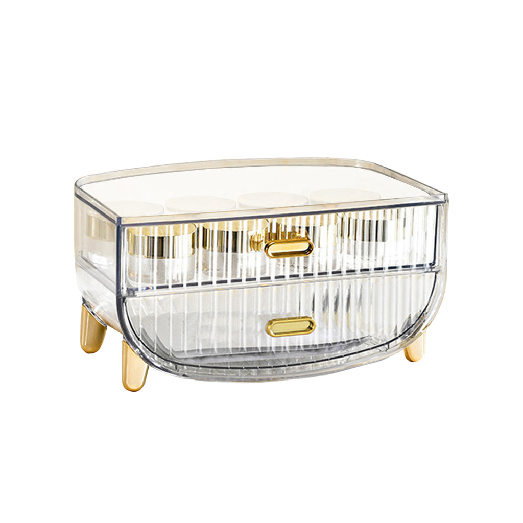 2 Tier Transparent Multifunctional Countertop Cosmetic Storage Organiser