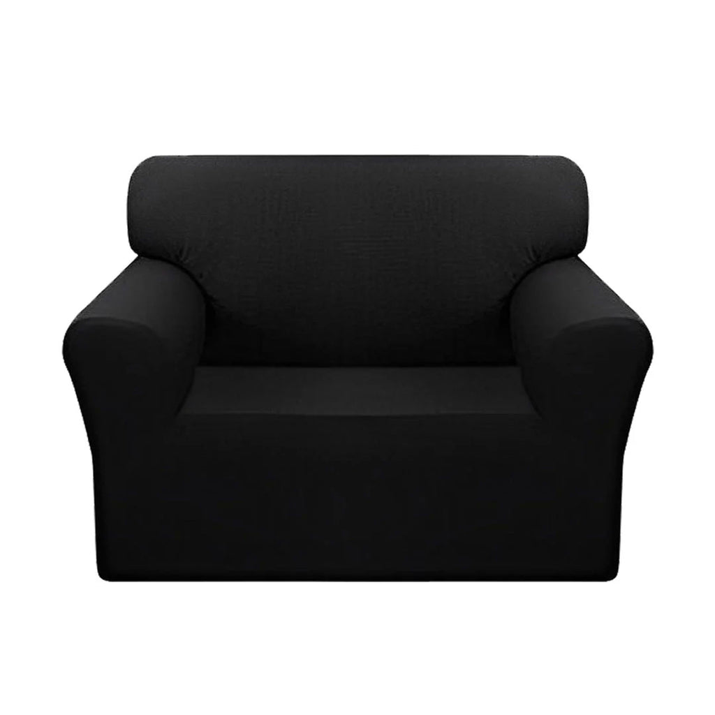 High Stretch 1-Seater Black Sofa Slipcover