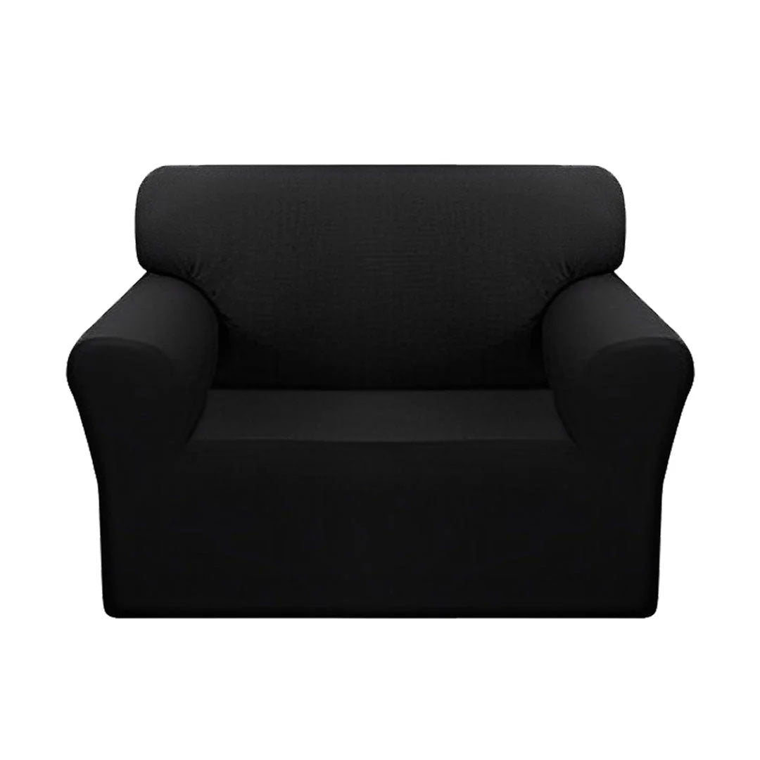 High Stretch 1-Seater Black Sofa Slipcover