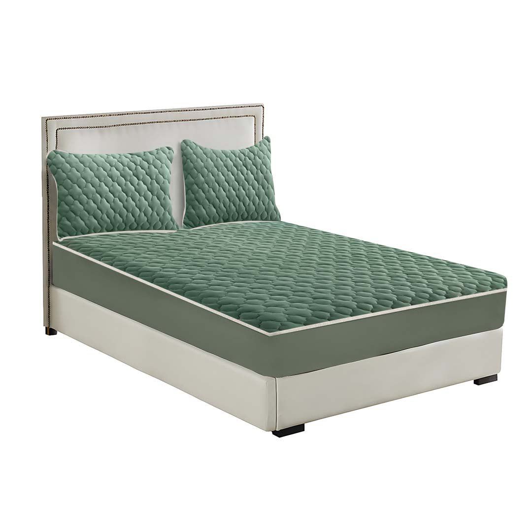 183cm Green Wide Mattress Cover Clover Design
