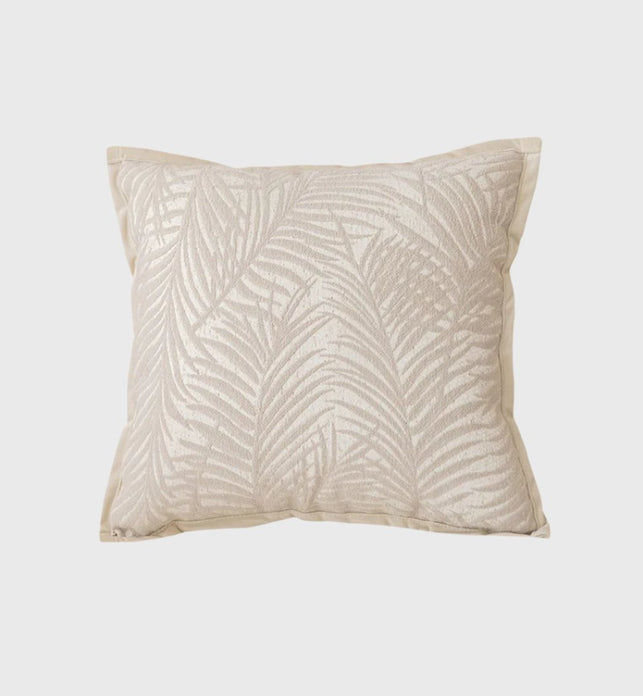 SOGA 45cm Elegant Palm Leaf Texture & Jacquard Square Throw Pillow