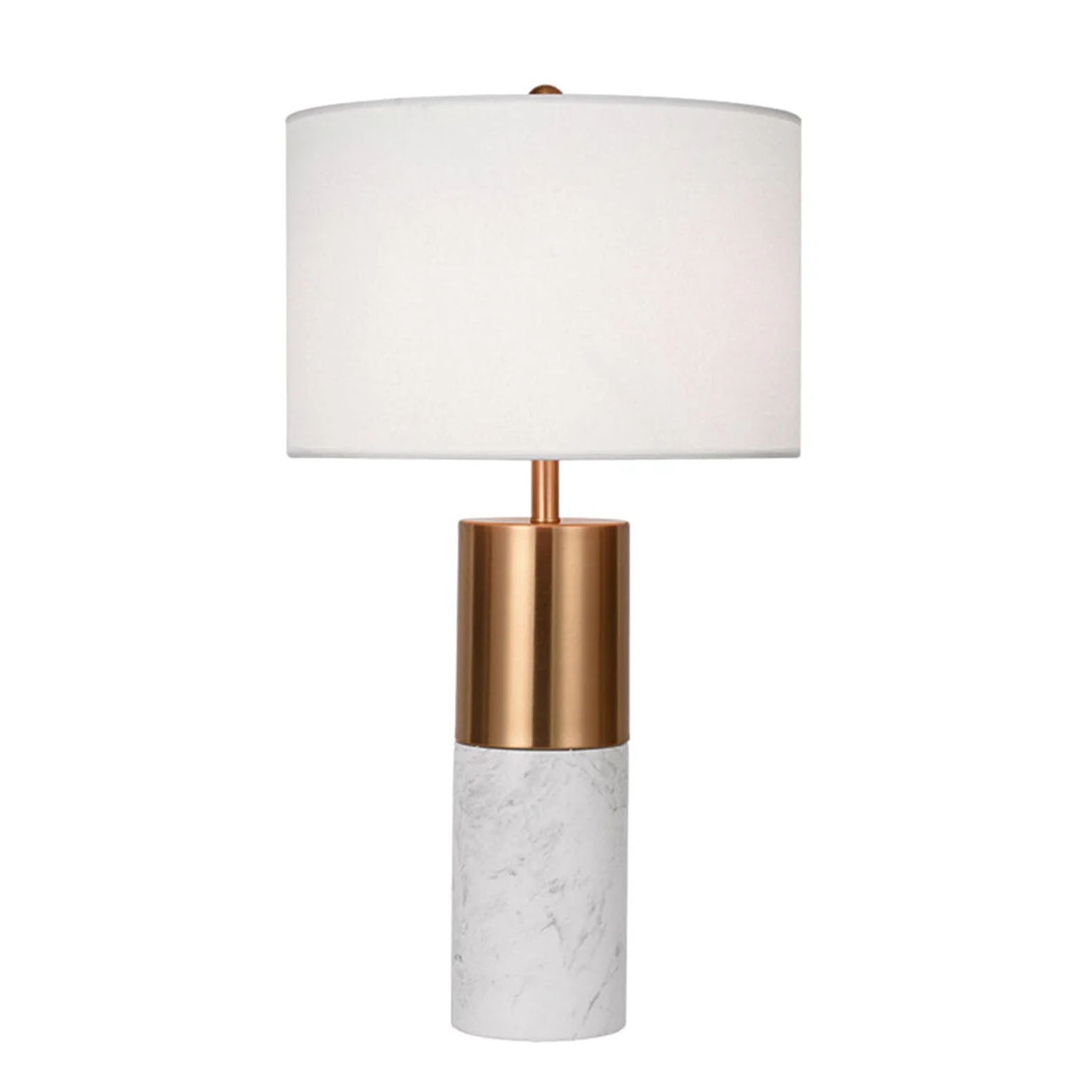 60cm White Marble Table Lamp