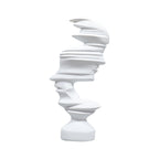 SOGA 44cm White Dual-Face Resin Sculpture Modern Abstract Art Accent for Home Décor