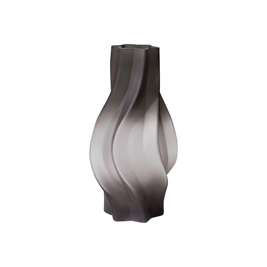 SOGA 33cm Glass Vase Grey with Beautiful glass Bubble Texture Art Vases