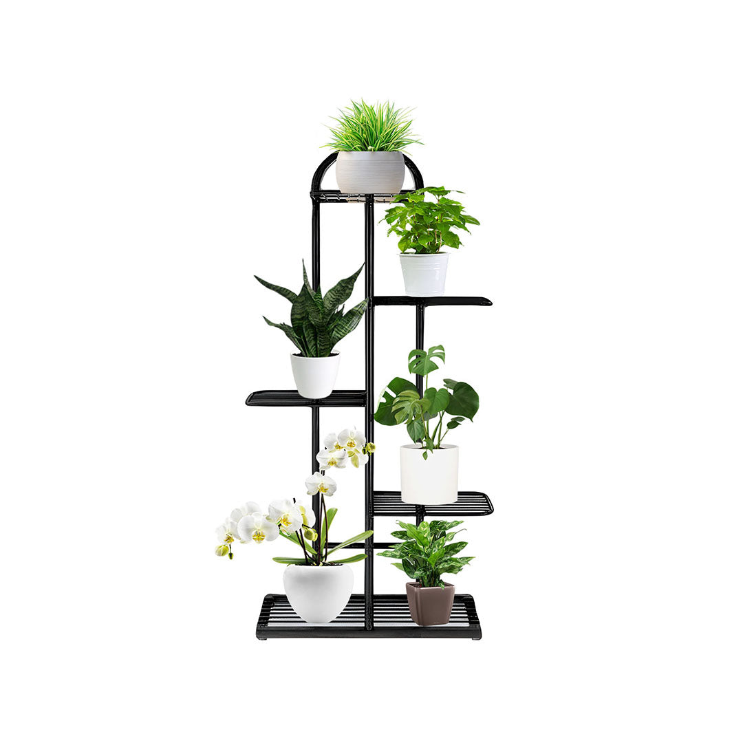 5 Tier Black Metal Plant Flowerpot Display Rack