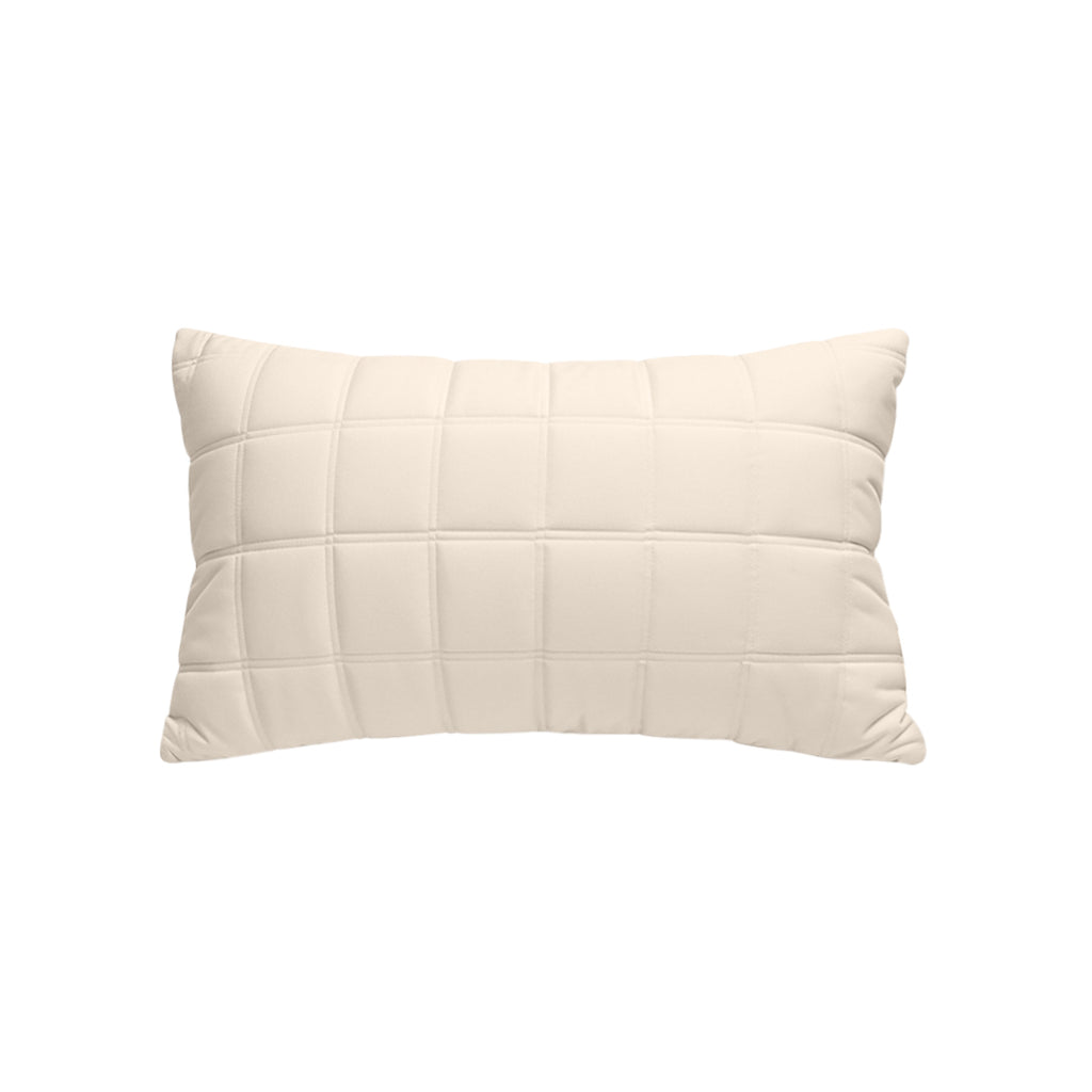SOGA 30cm Beige Quilted Grid Pattern Decorative Throw Pillow