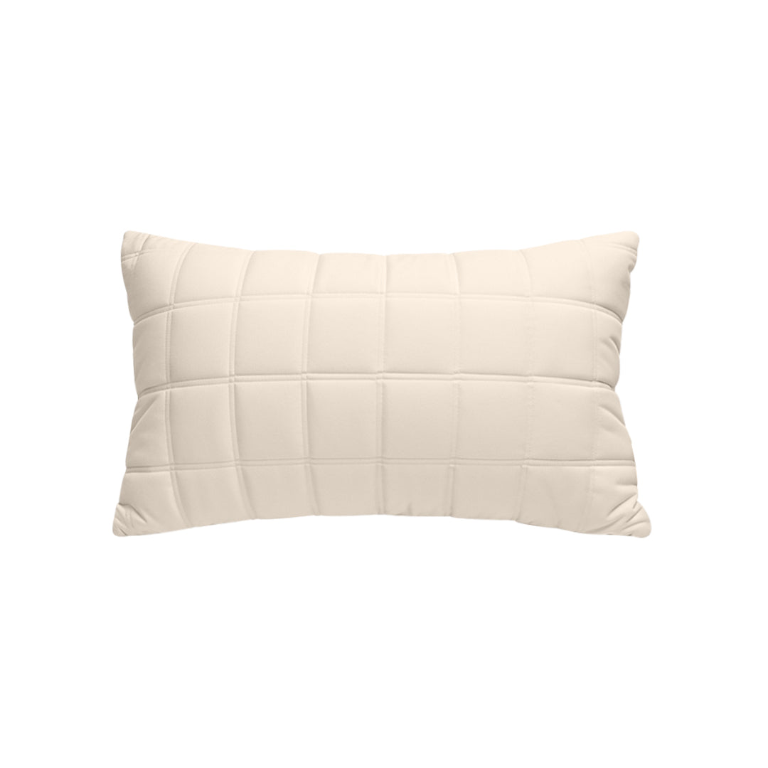 SOGA 30cm Beige Quilted Grid Pattern Decorative Throw Pillow