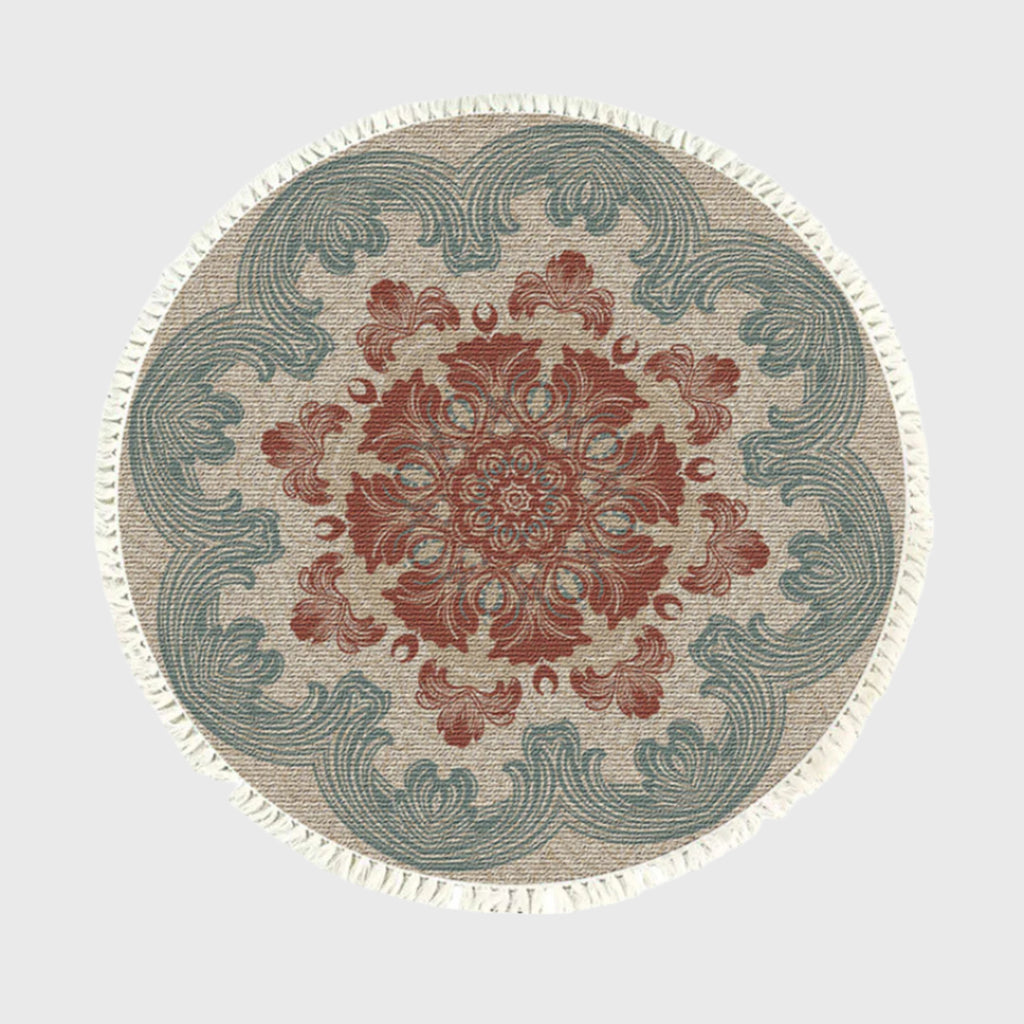 SOGA 90cm Mandala Round Rug Boho Design Hippie Area Rug Anti-slip Doormat Home Decor