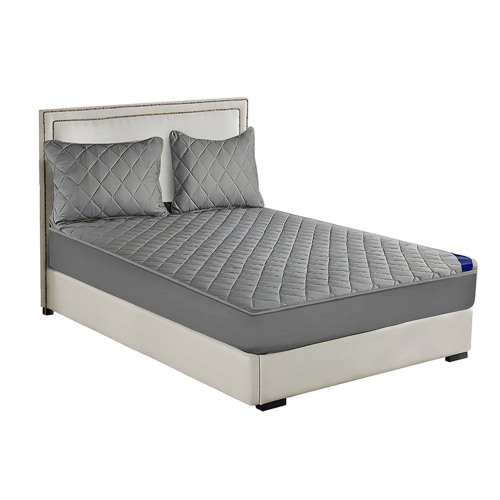138cm Grey Wide Cross-Hatch Mattress Cover