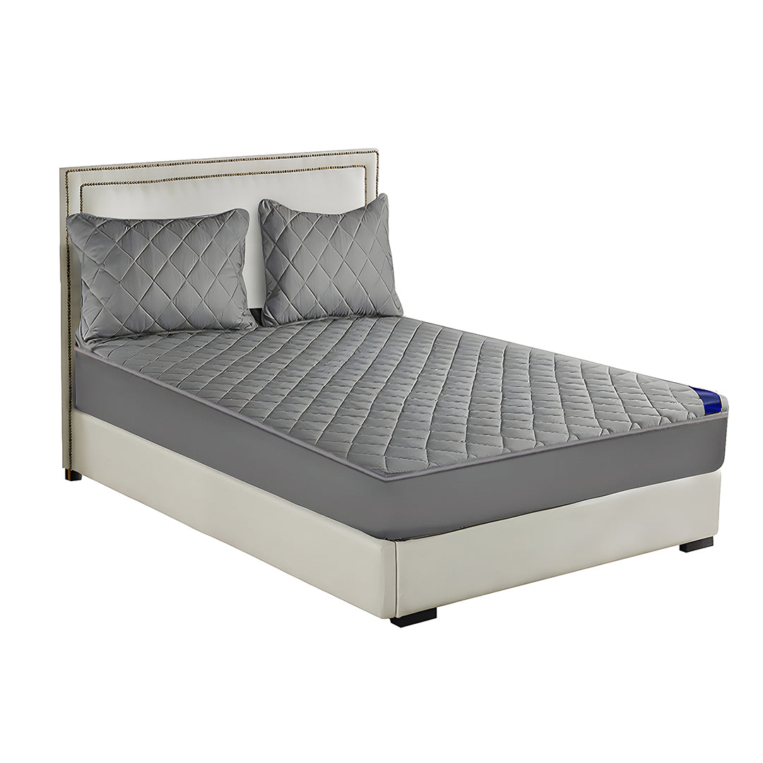 138cm Grey Wide Cross-Hatch Mattress Cover