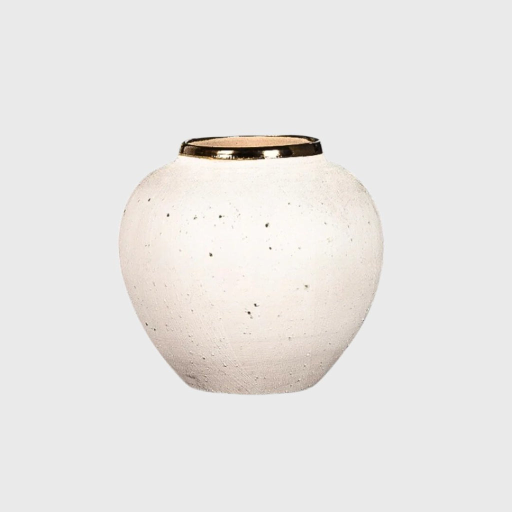 SOGA 21x22cm Plain White Small Ceramic Flower Vase Elegant Living Room Home Decor
