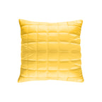SOGA 50cm Yellow Quilted Grid Pattern Decorative Throw Pillow