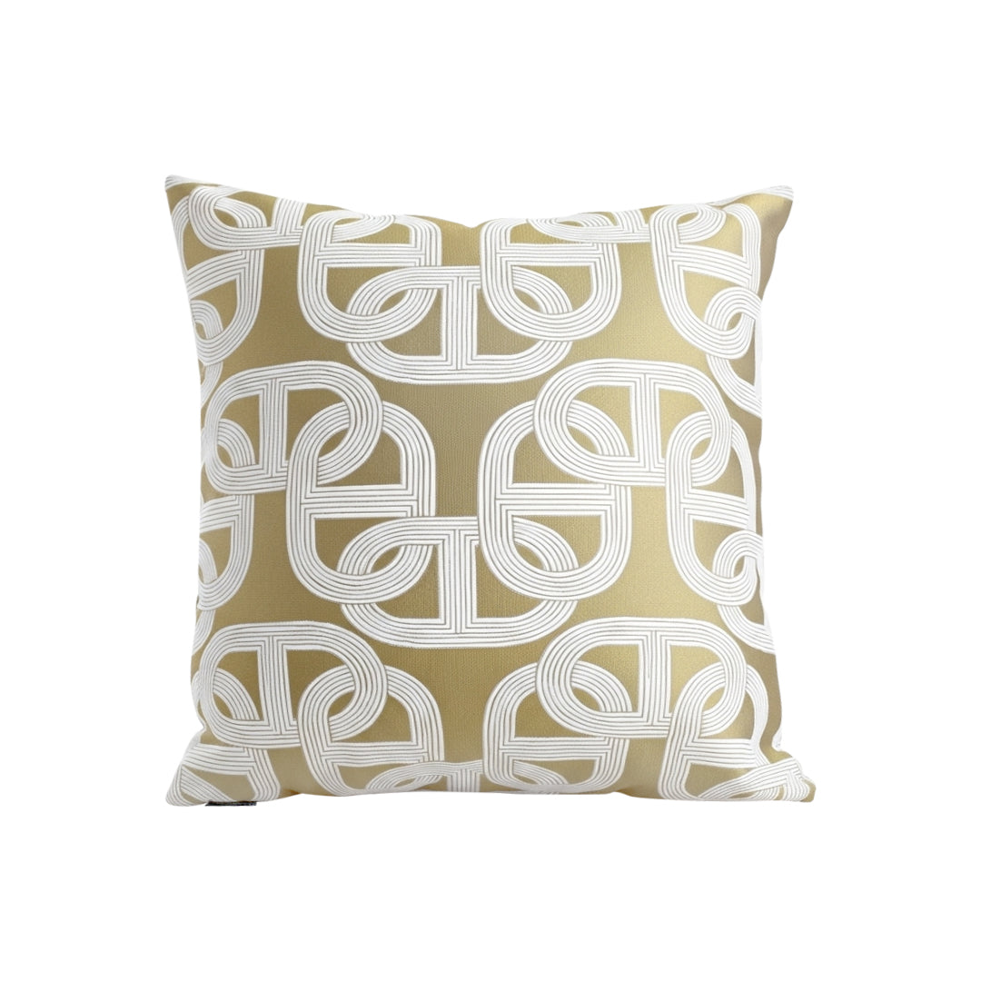 SOGA 50cm Artistic Olive Green White Geometric Pattern Throw Pillow