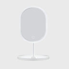 SOGA 26cm White Oval Smart LED Makeup Bedroom Table Vanity Mirror Tricolor Adjustable Light