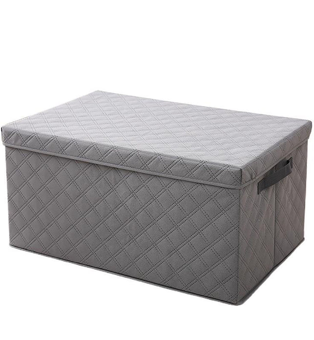 SOGA Extra Large Grey Non-Woven Diamond Quilt Grid Fabric Storage/Organizer Box