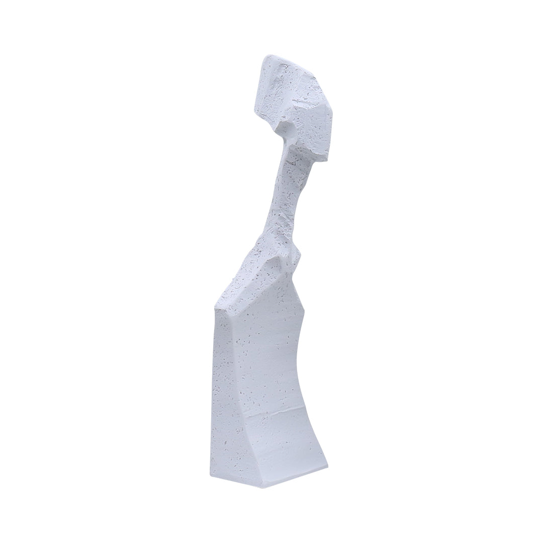 SOGA 40cm White Resin Sculpture Minimalist Abstract Design Modern Art for Home Décor
